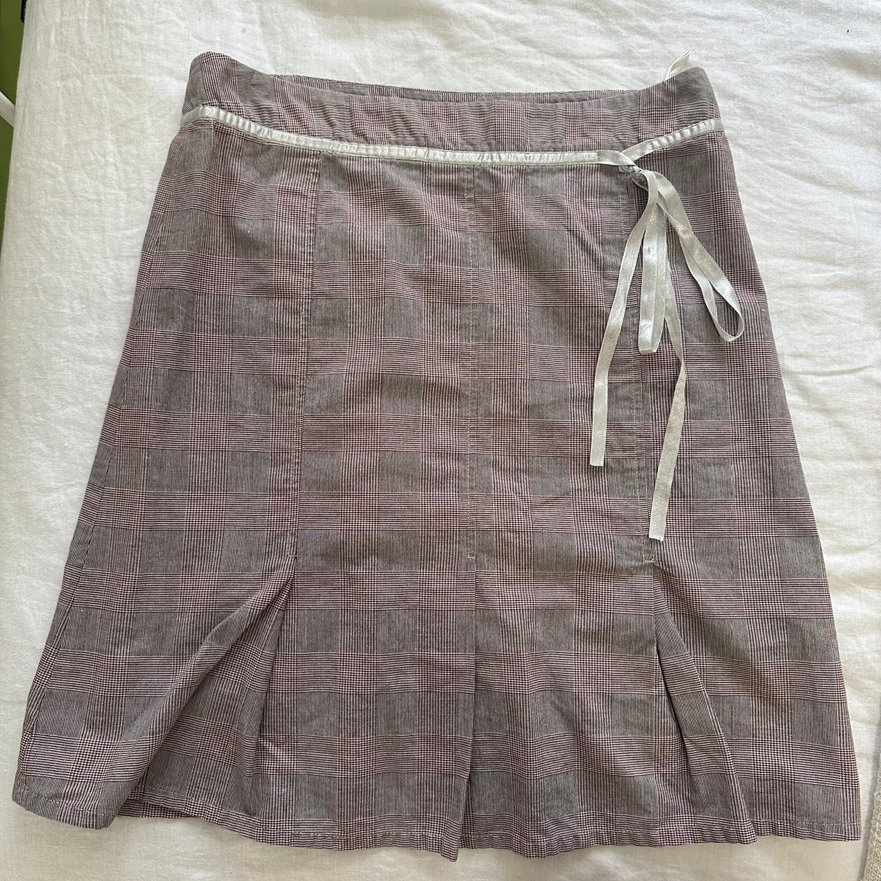Super cute mini plaid skirt with pink and grey... - Depop