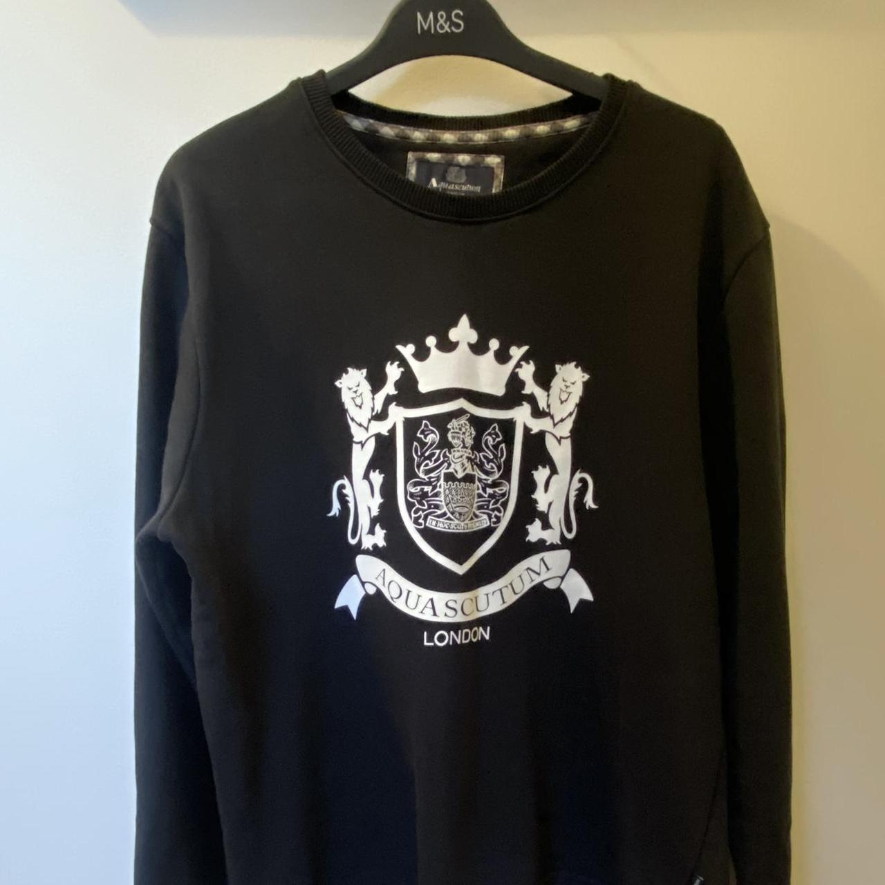 Men’s Aquascutum black sweatshirt in excellent... - Depop