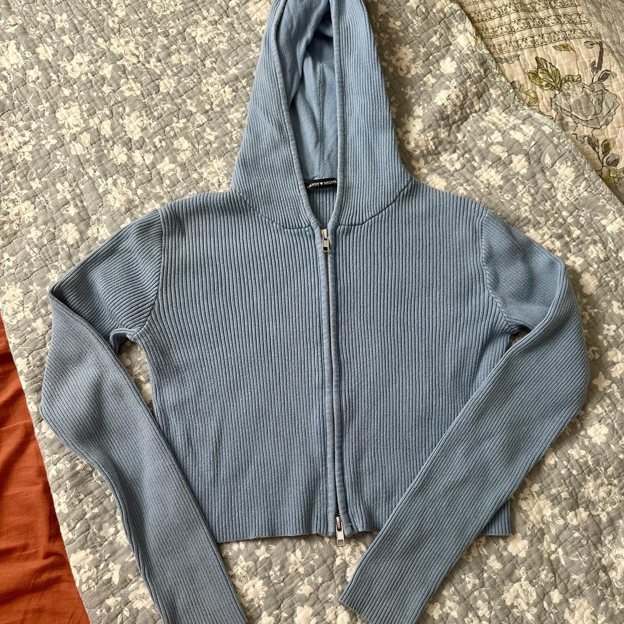 brandy melville arden hoodie sky blue used has... Depop