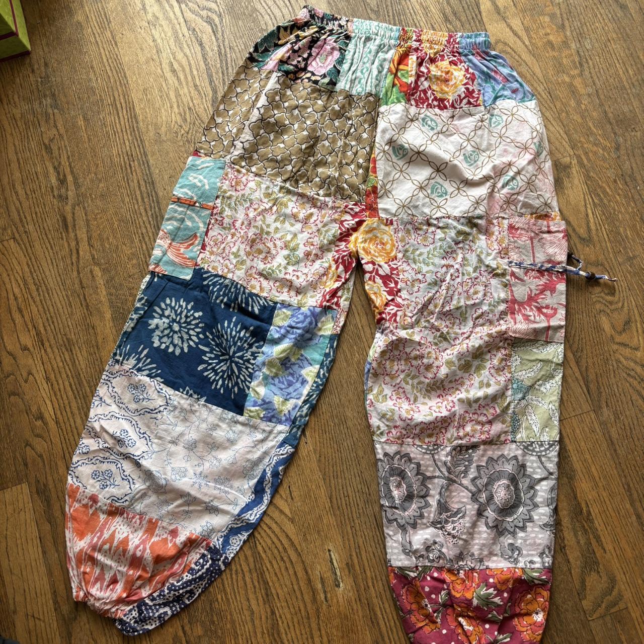 Women's Patched Pants - Multi/Blue - S – Funky pa… - image 1