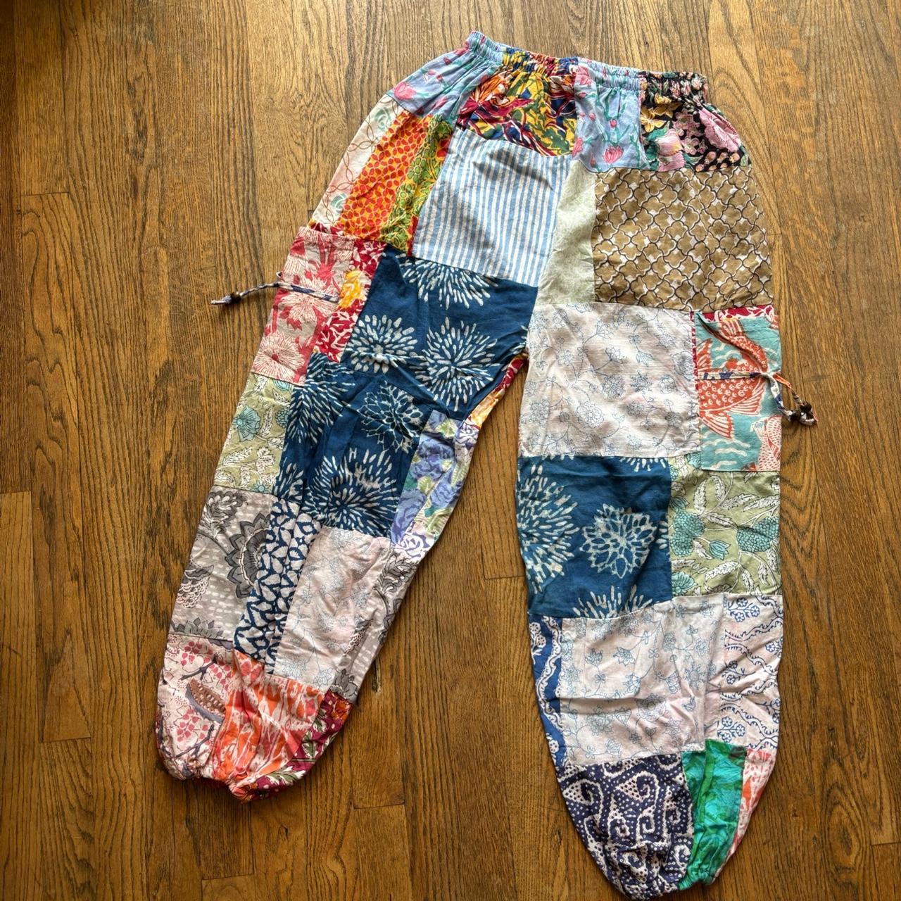 Women's Patched Pants - Multi/Blue - S – Funky pa… - image 2