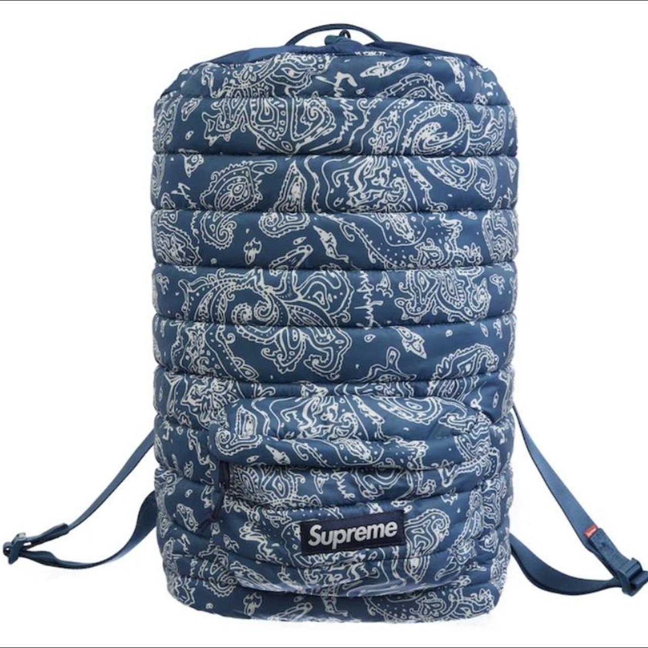 Supreme Puffer Backpack “Blue Paisley” FW22 BRAND - Depop