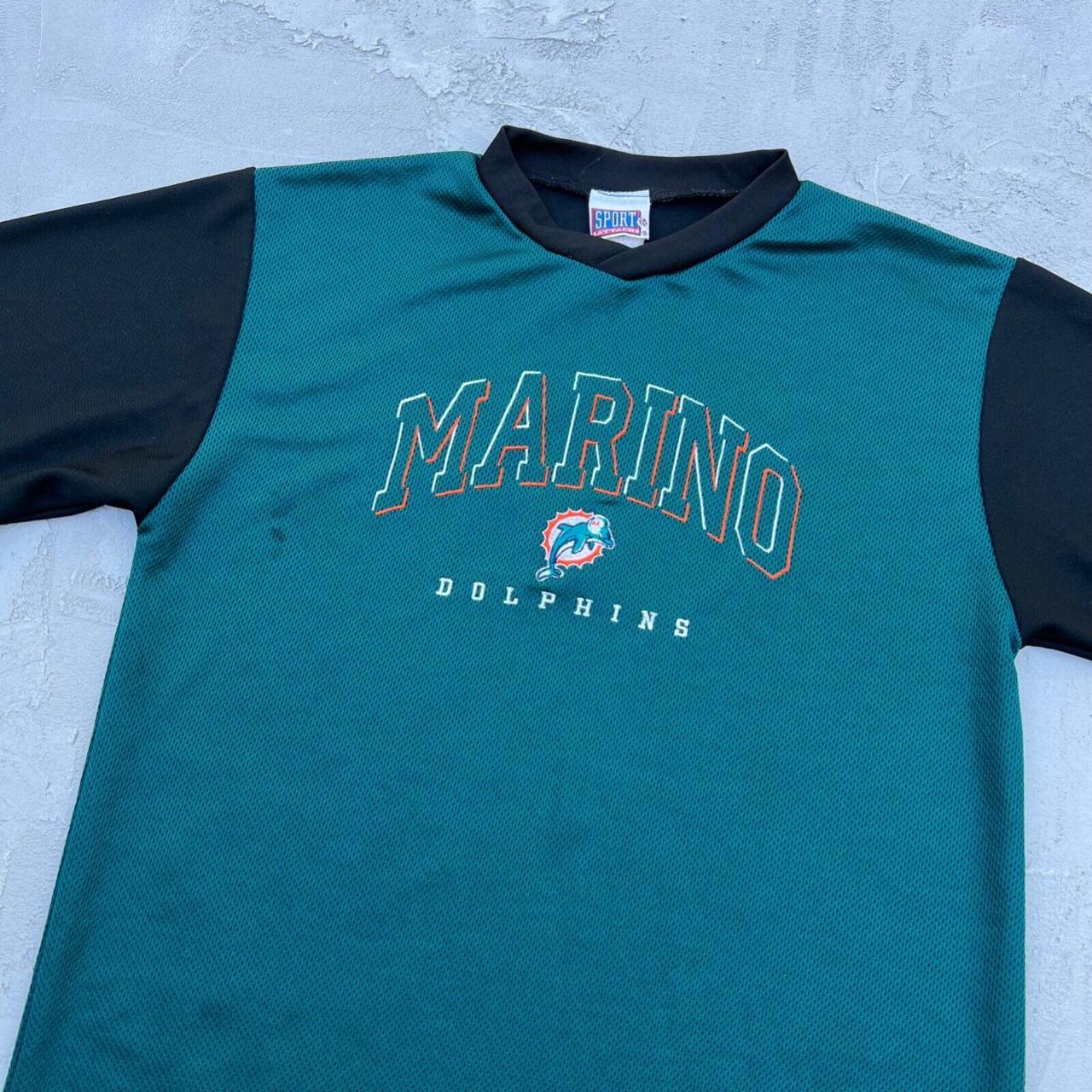 Miami Dolphins Dan Marino Jersey Tee. Cracked - Depop