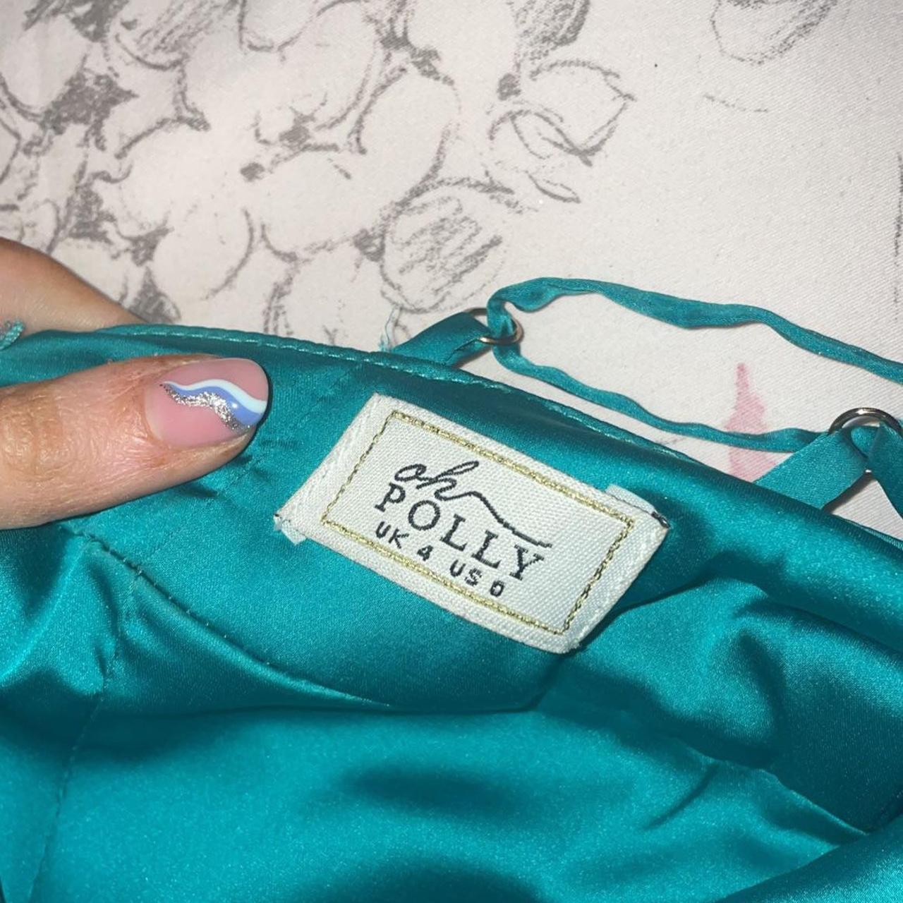 Oh Polly satin turquoise mini dress 💙 Size 4 Depop