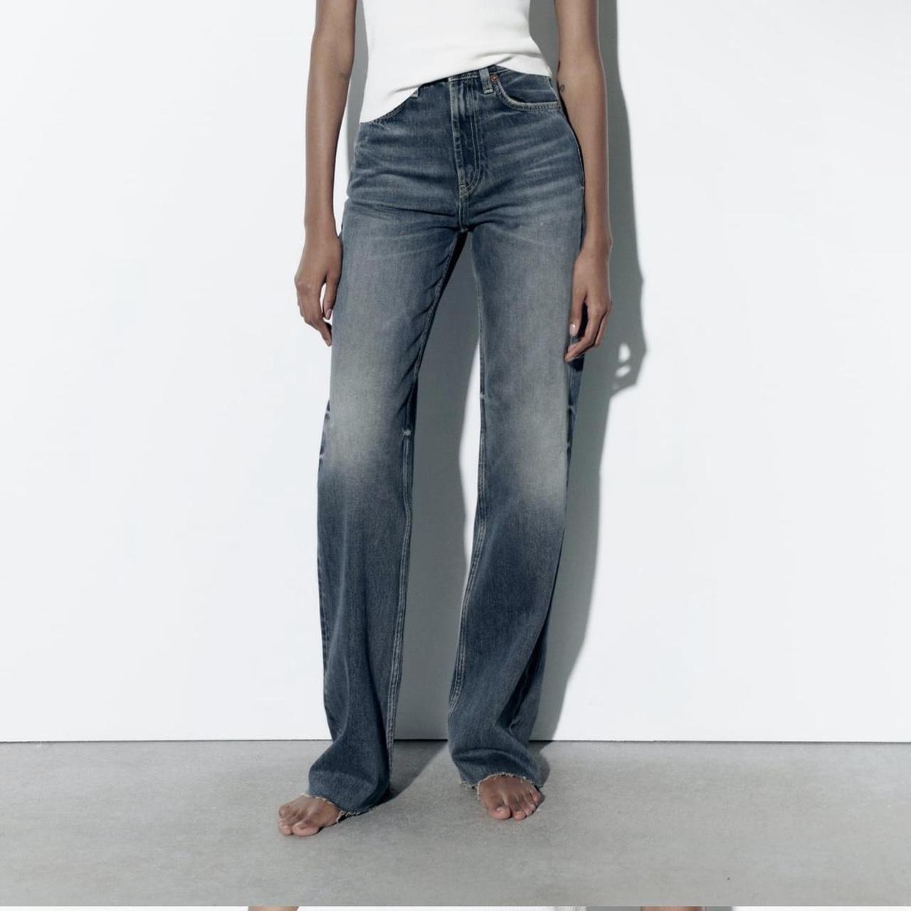 Zara full length TRF high rise wide leg jeans. - Depop