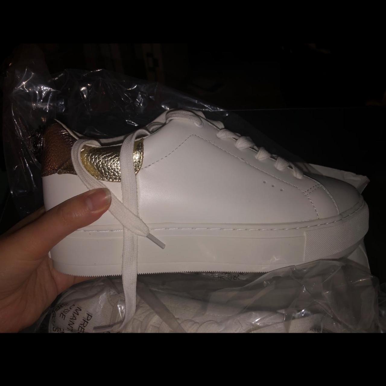 Kurt Geiger Women's White and Gold Trainers