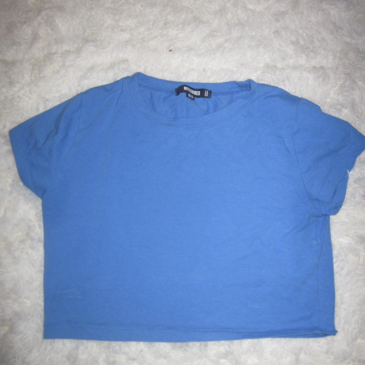 Misguided Blue Crop T-Shirt! #comfytee #t-shirt - Depop