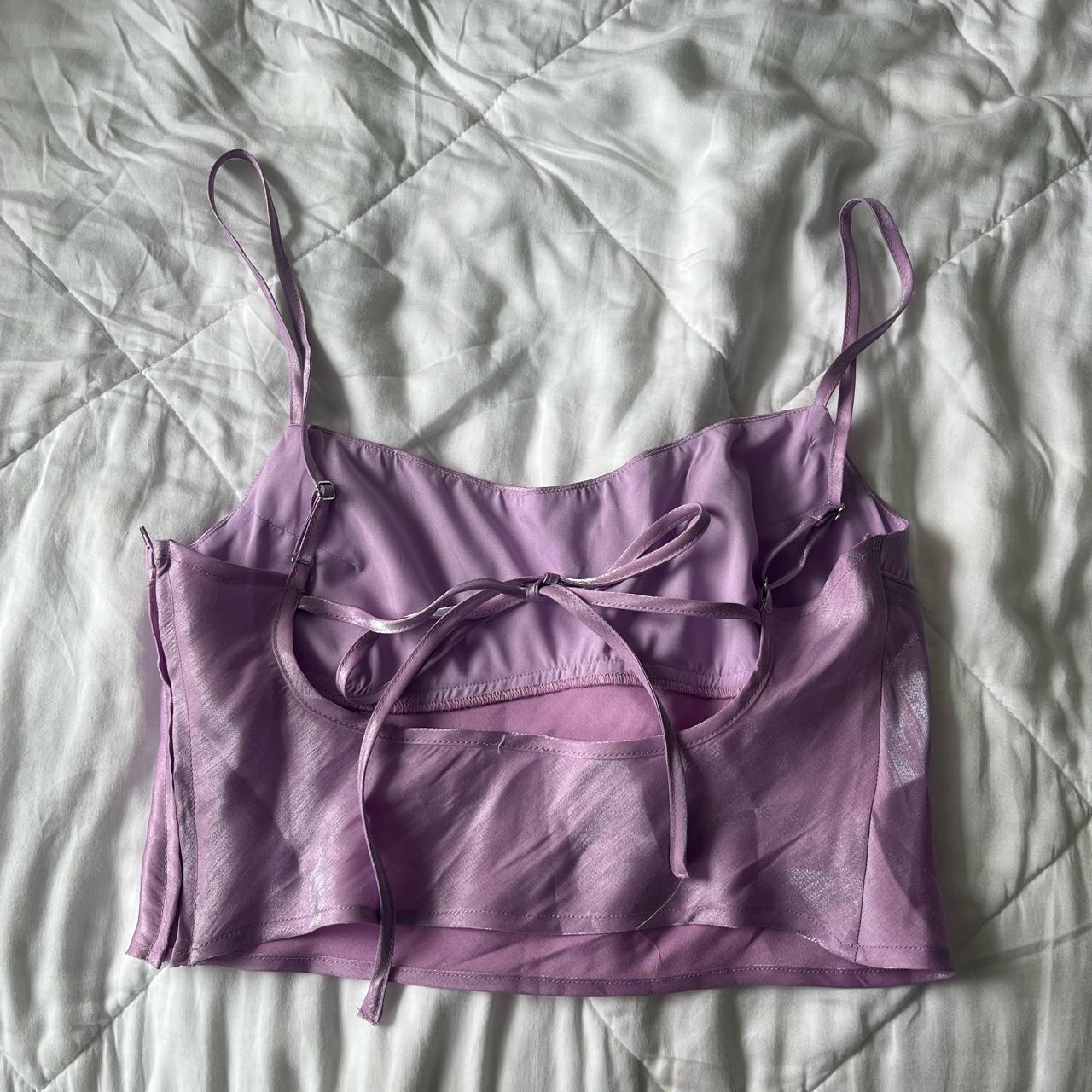 stunning satin top from princess polly with open... - Depop