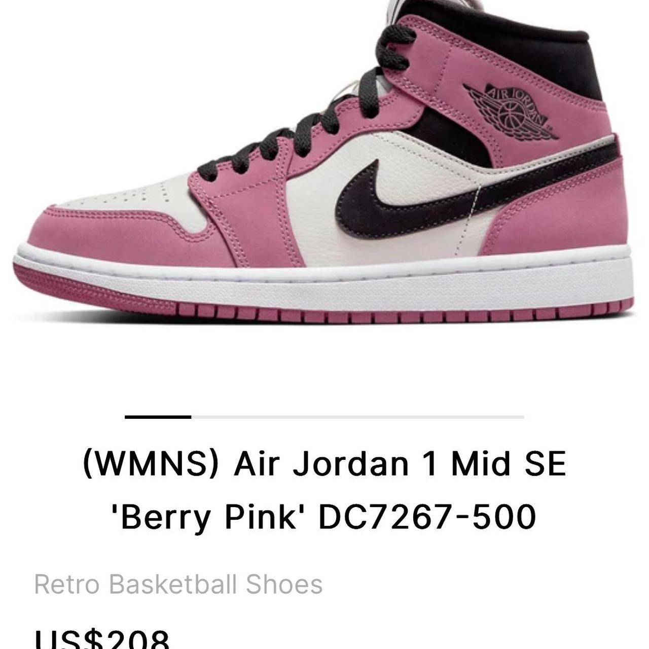 Nike wmns air jordan 1 mid berry pink colorway, Worn...