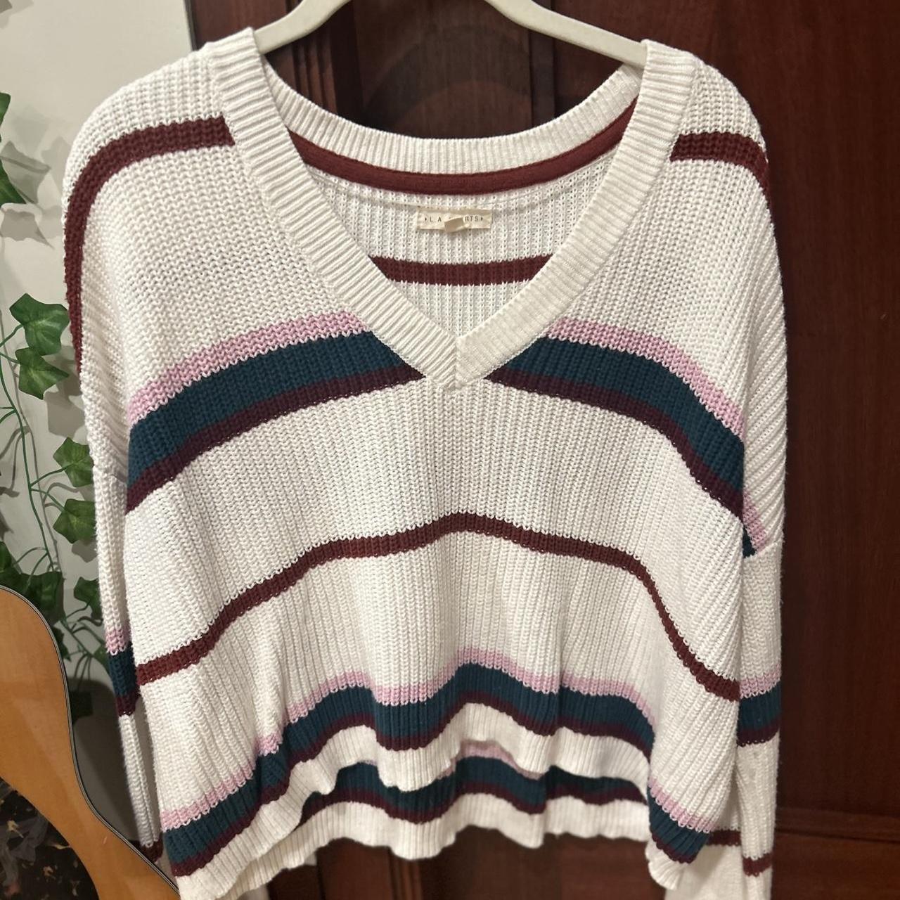 PacSun Women's Sweater Multi/White S – pacsun LA hearts V-neck