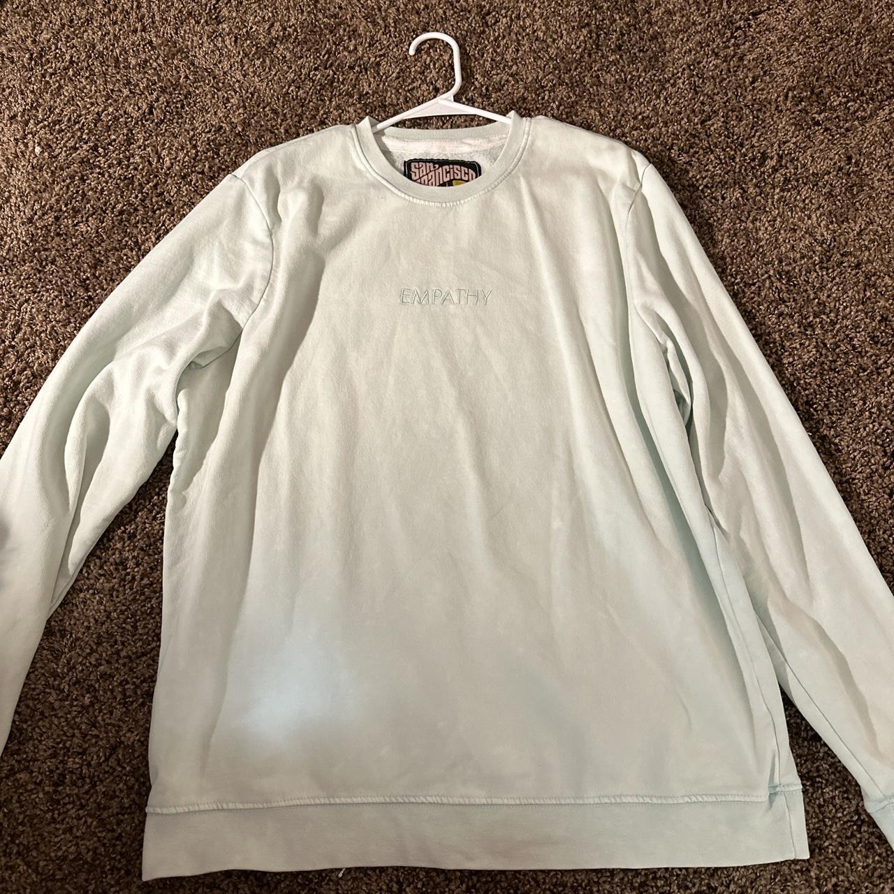 Light teal EMPATHY crew. Worn a few times. XL fits Depop