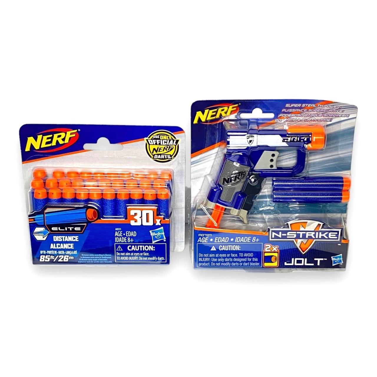 Nerf Gun N-Strike Jolt Blaster & Official 30 Dart... - Depop