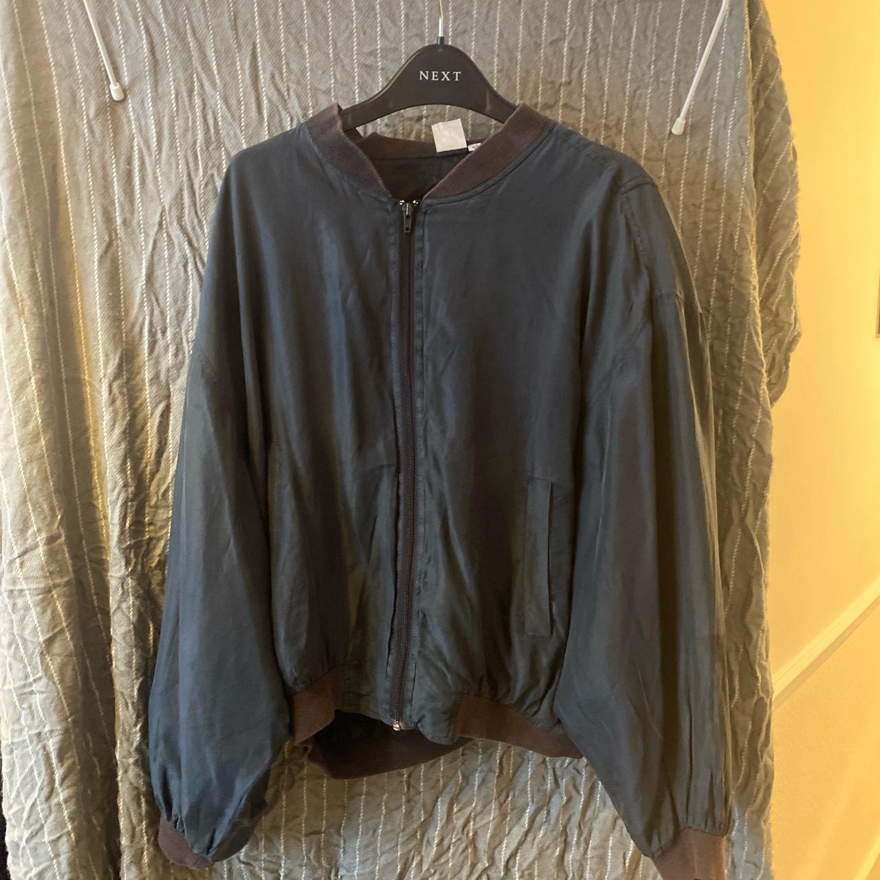 Urban Outfitters Women's Black and Navy Jacket Depop