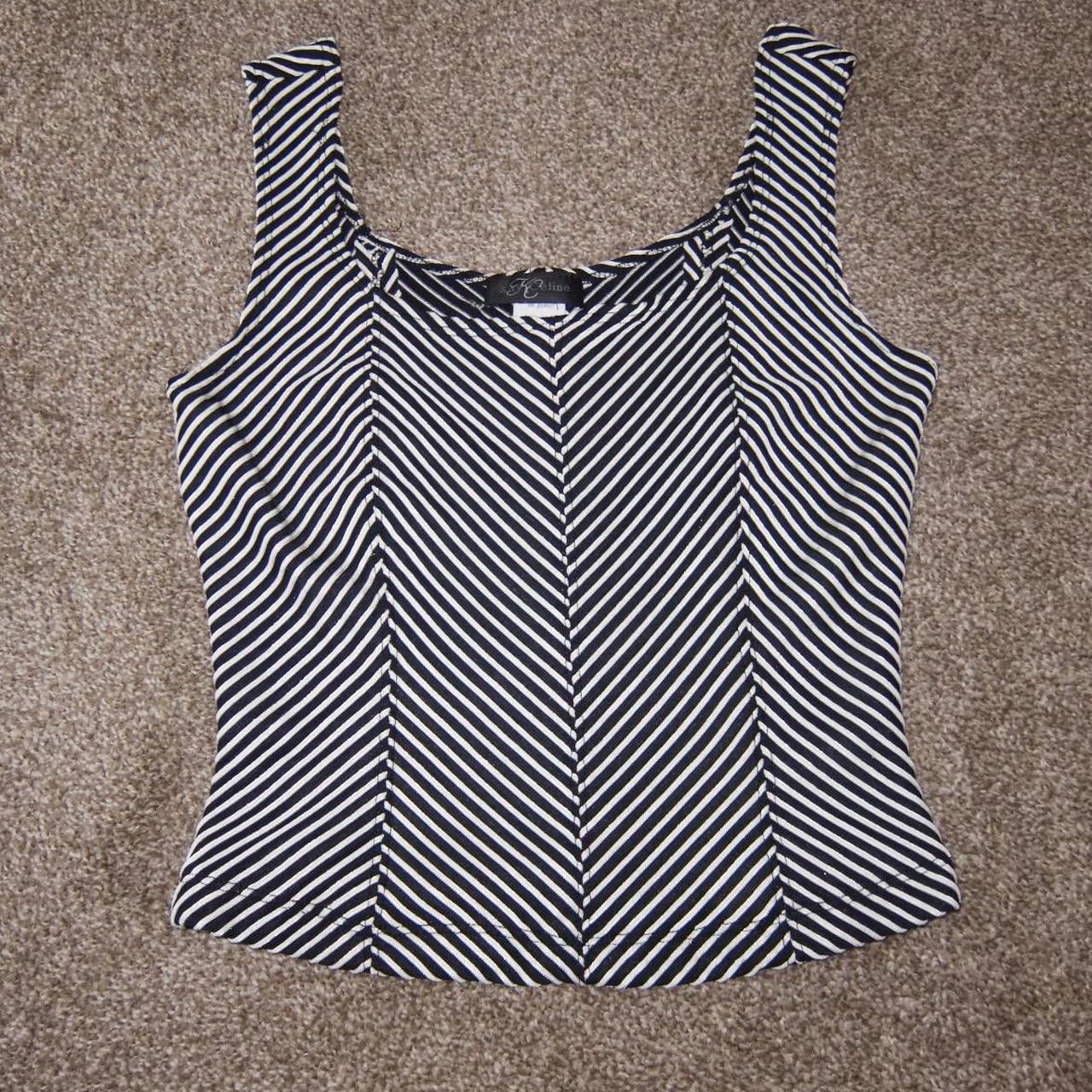 Vintage Kay Celine black and white Tank Top. This... - Depop