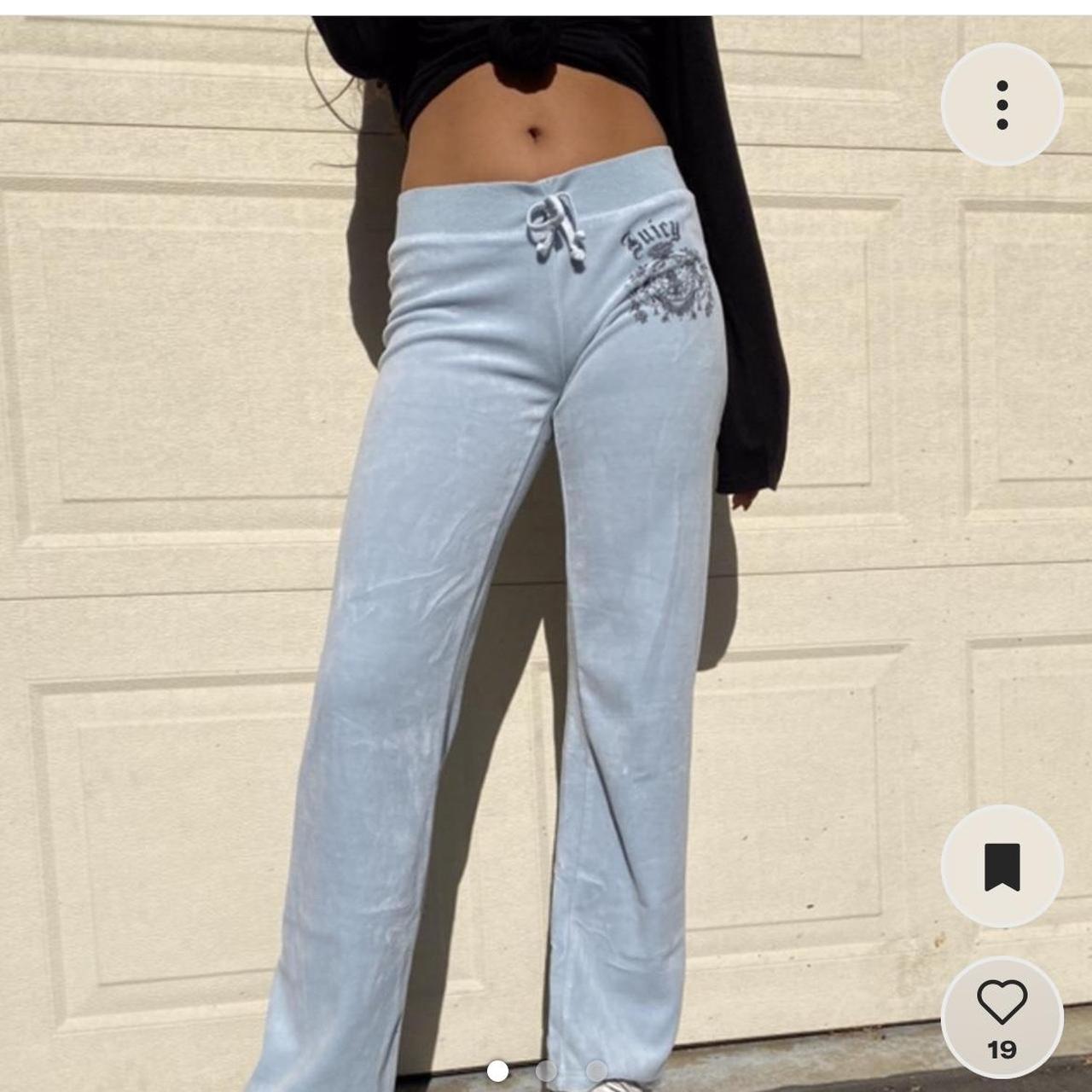 authentic light blue juicy couture velour sweatpants... Depop