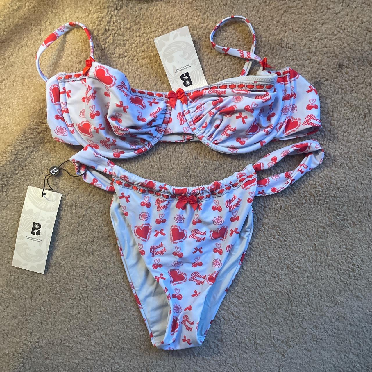 blackbough swim cherry bikini top and adjustable... Depop