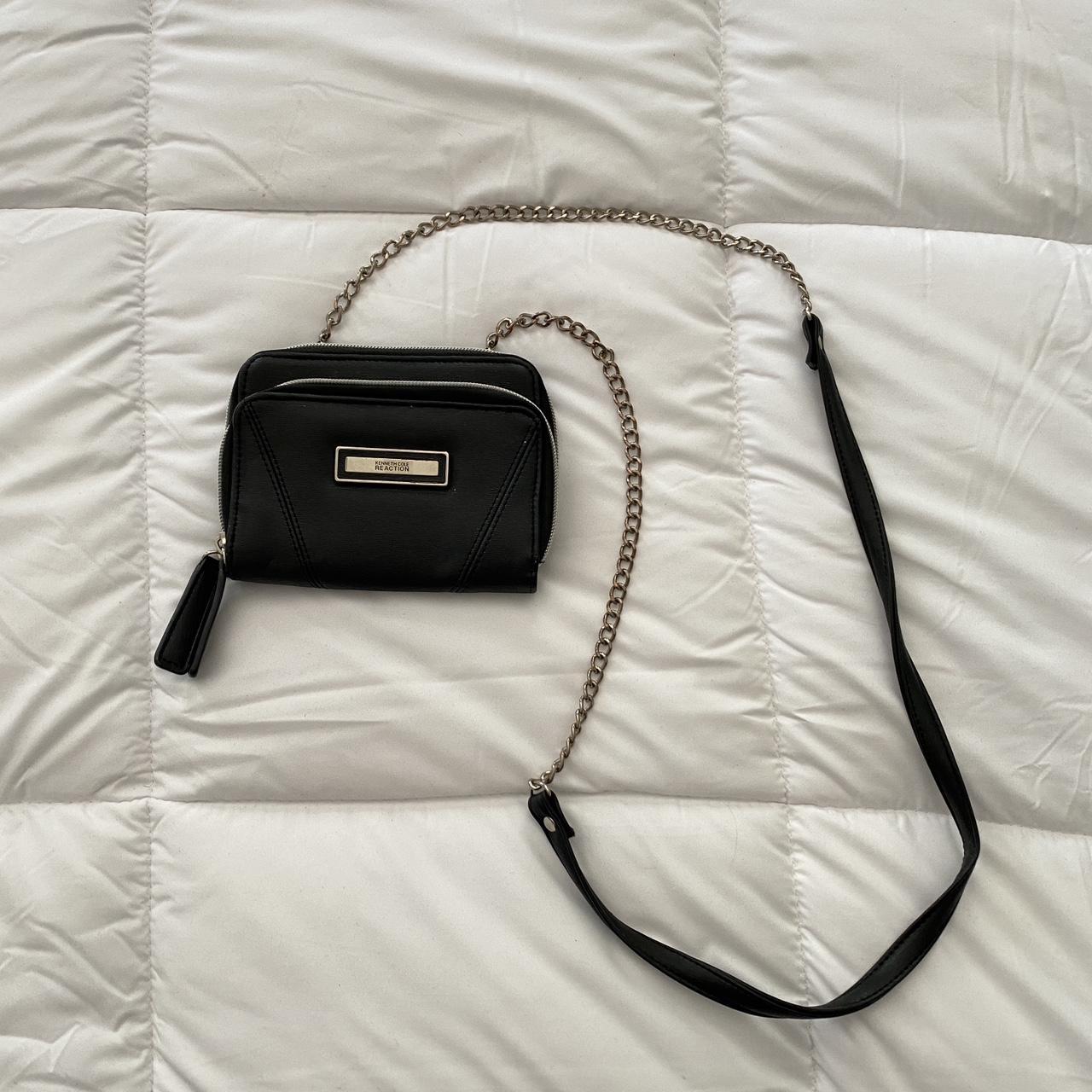 Kenneth Cole Women's Black and Silver Bag | Depop