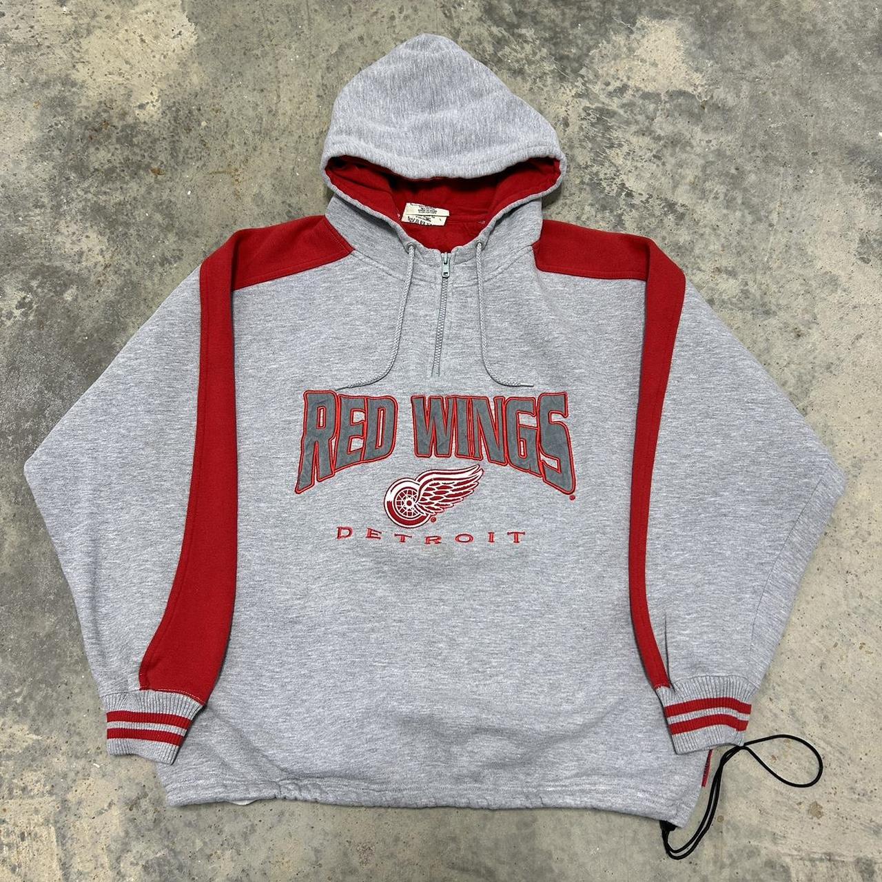 Vintage 90’s Detroit Red Wings Hoodie 8/10... - Depop