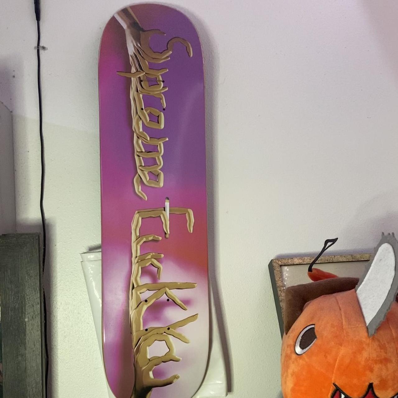 Supreme Fuck You Skateboard Skateboard Deck Pink... - Depop