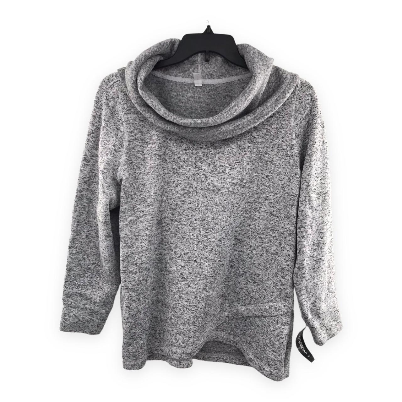 Ideology Womens Plus 2X Heather Grey Fleece Pullover Depop