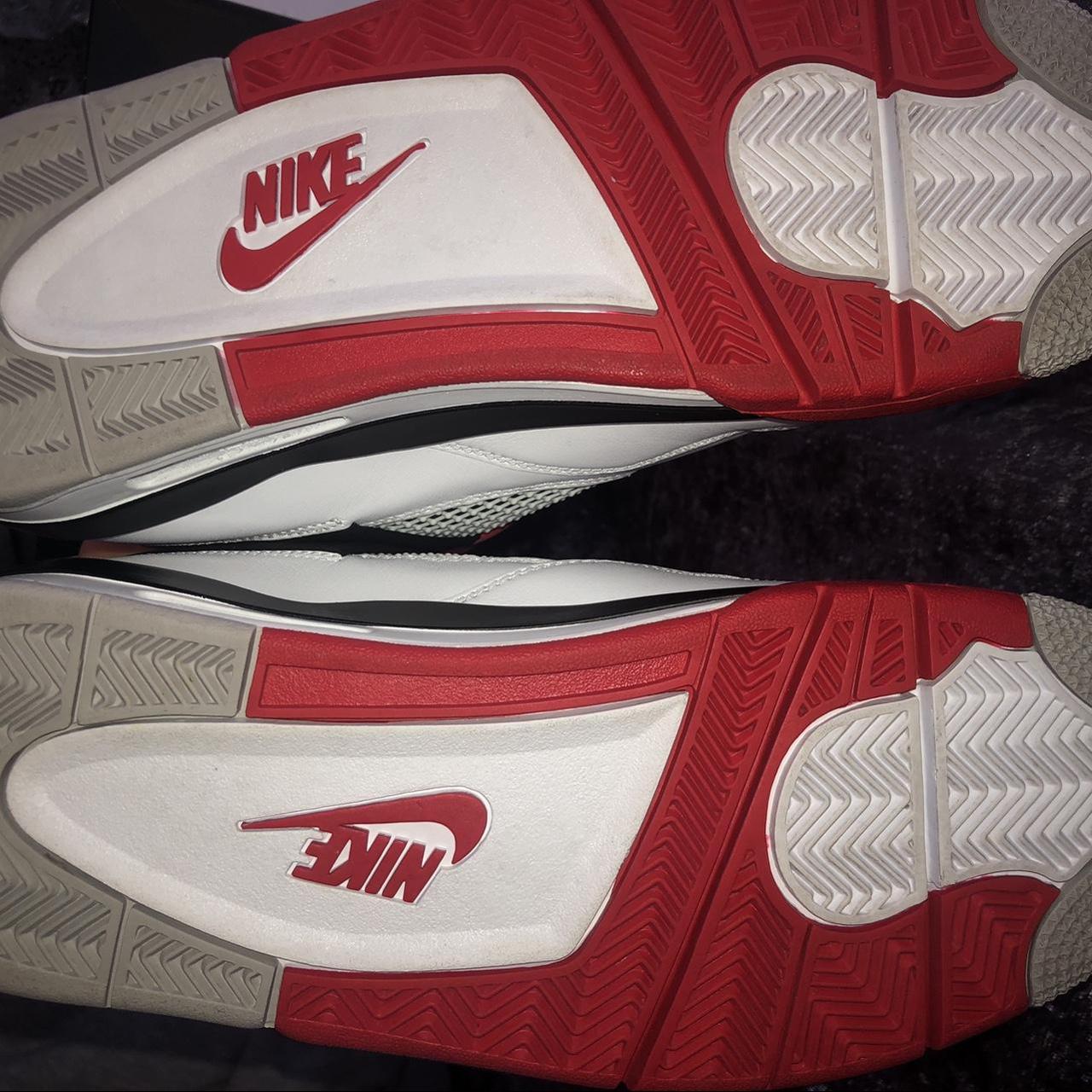 Jordan Men's White and Red Trainers | Depop