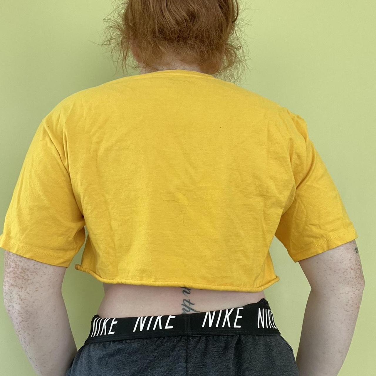 bright mustard yellow cropped boxy t-shirt,