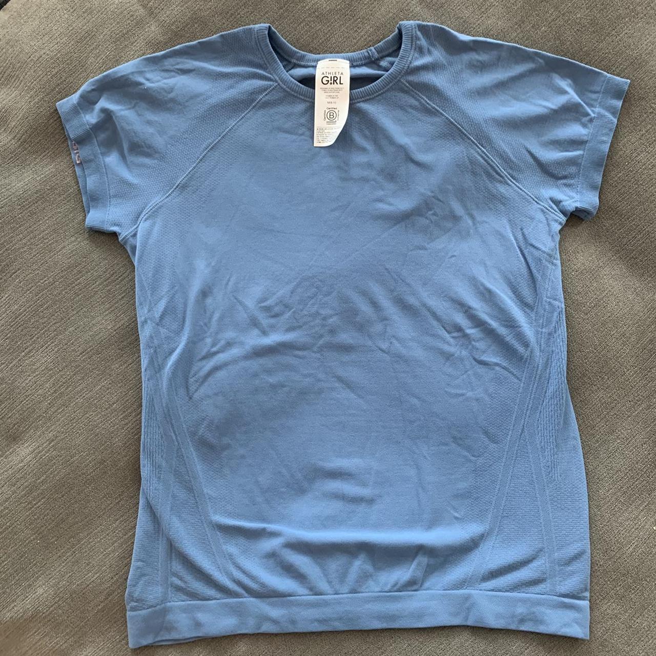 Athleta Women's Blue Shirt Depop