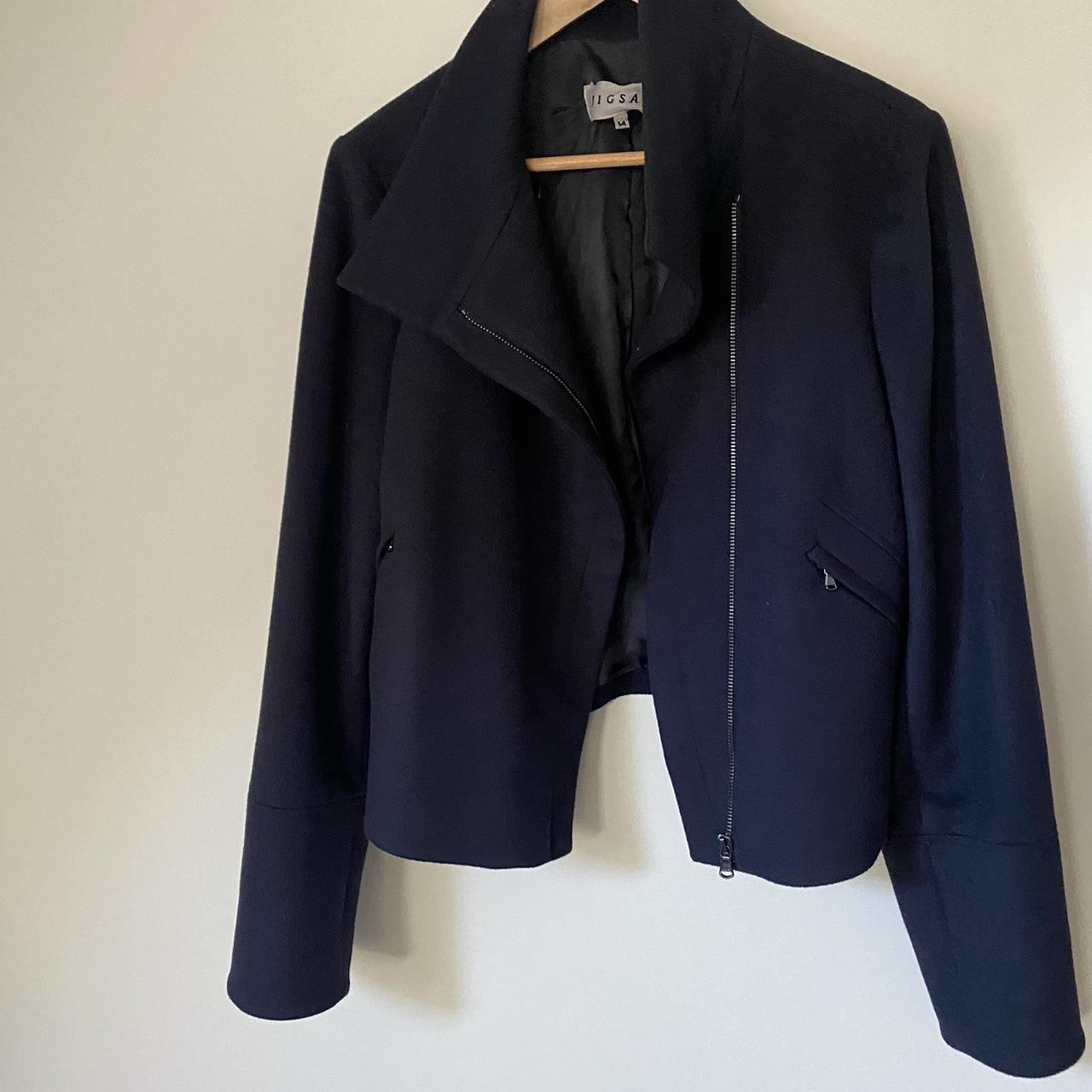 Whistles Women's Navy Jacket | Depop