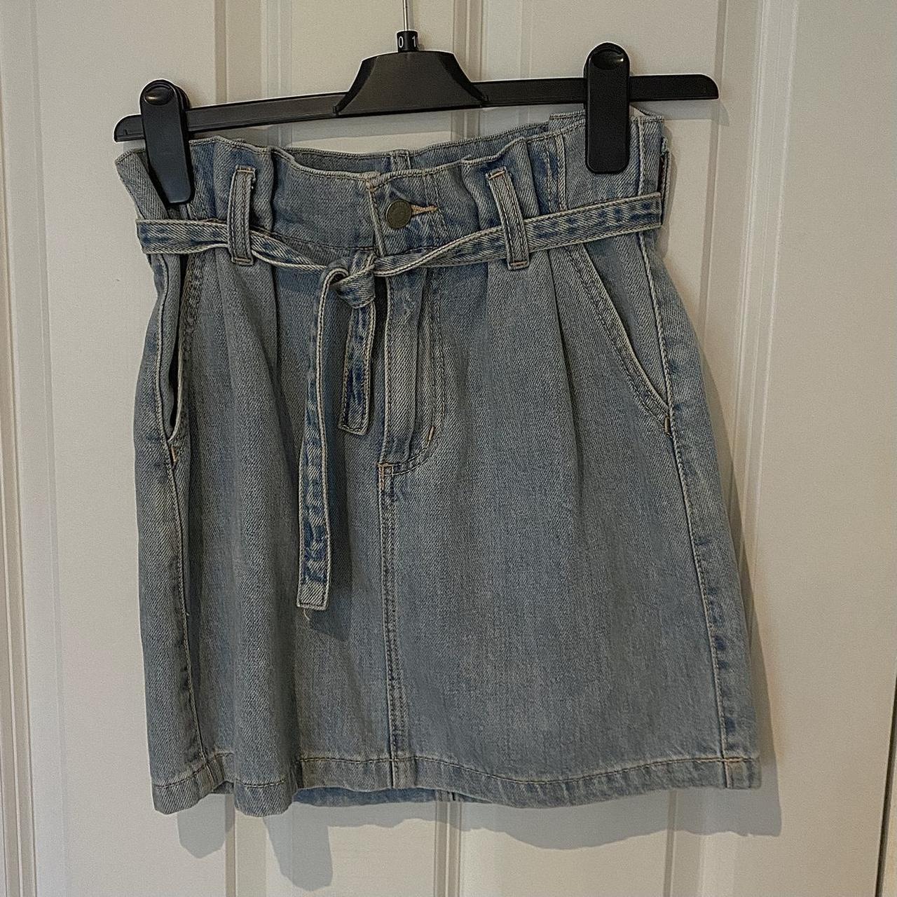 Hollister Midi Denim Skirt Good Condition Waste 24 Depop