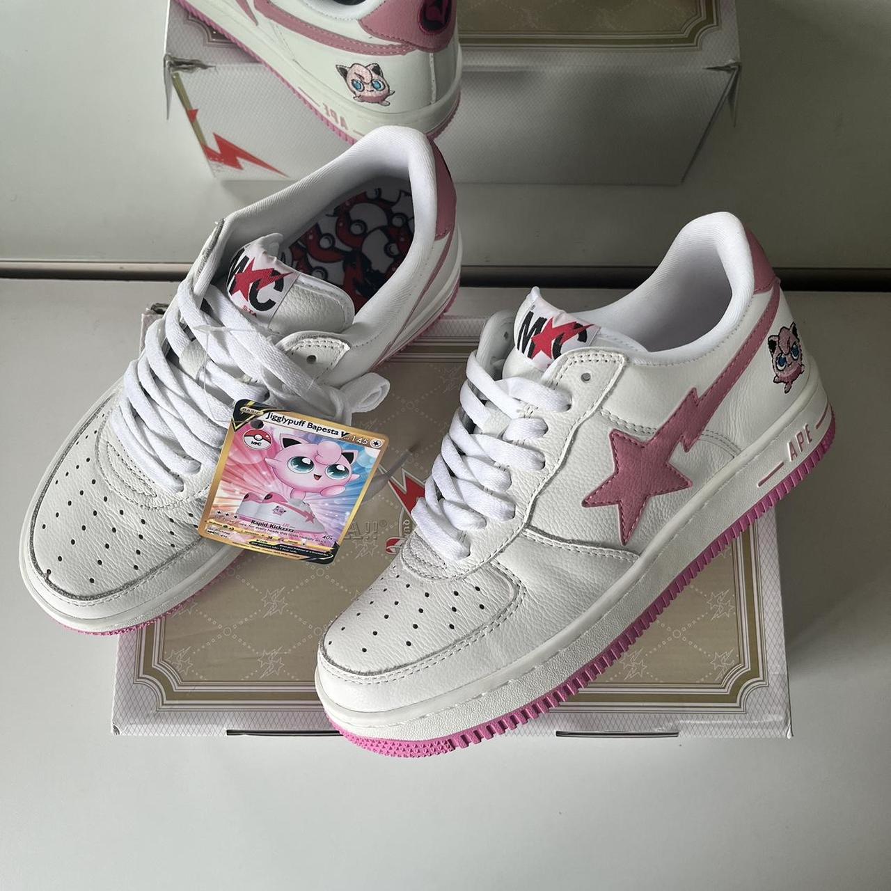 中古品 A BATHING APE（BAPE KIDS）× Pokémon BAPE STA x POKÉMON JIGGLYPUFF 🌸🌸🌸 PINK / | Depop