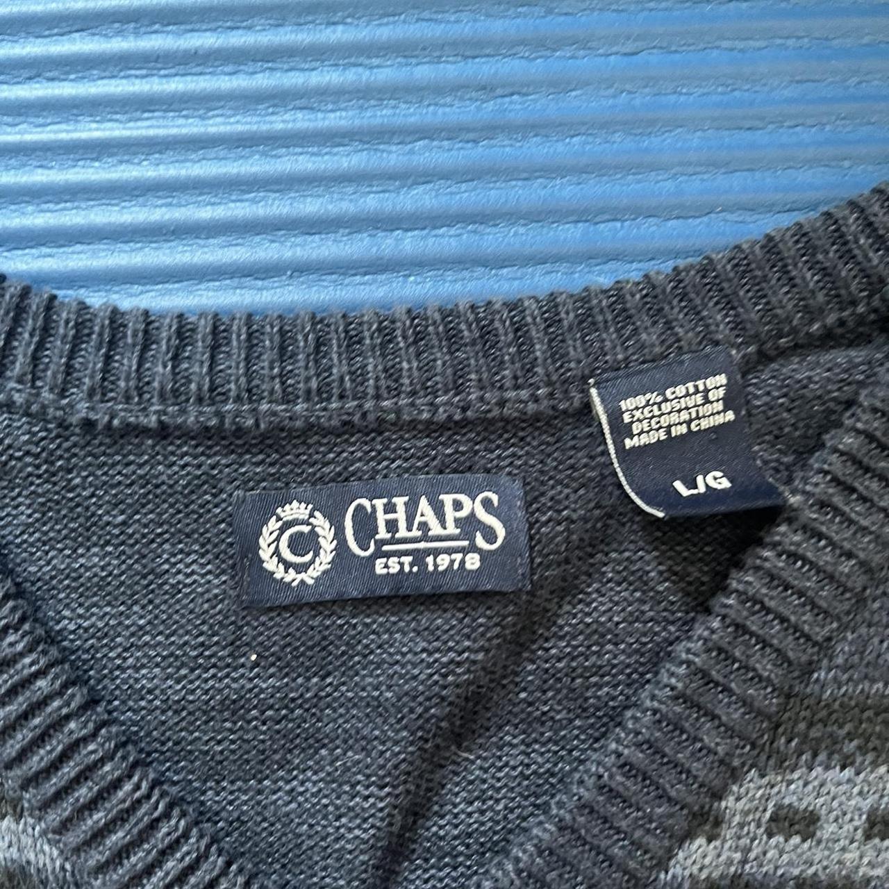 Chaps Men's Navy and Blue Jumper | Depop