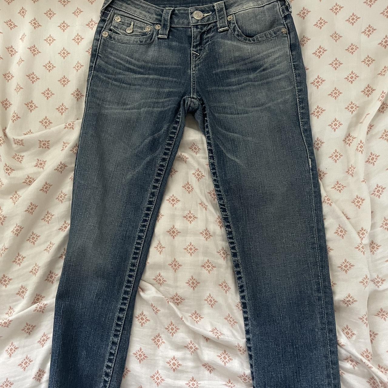 true religions woman’s low rise capri jeans good... - Depop