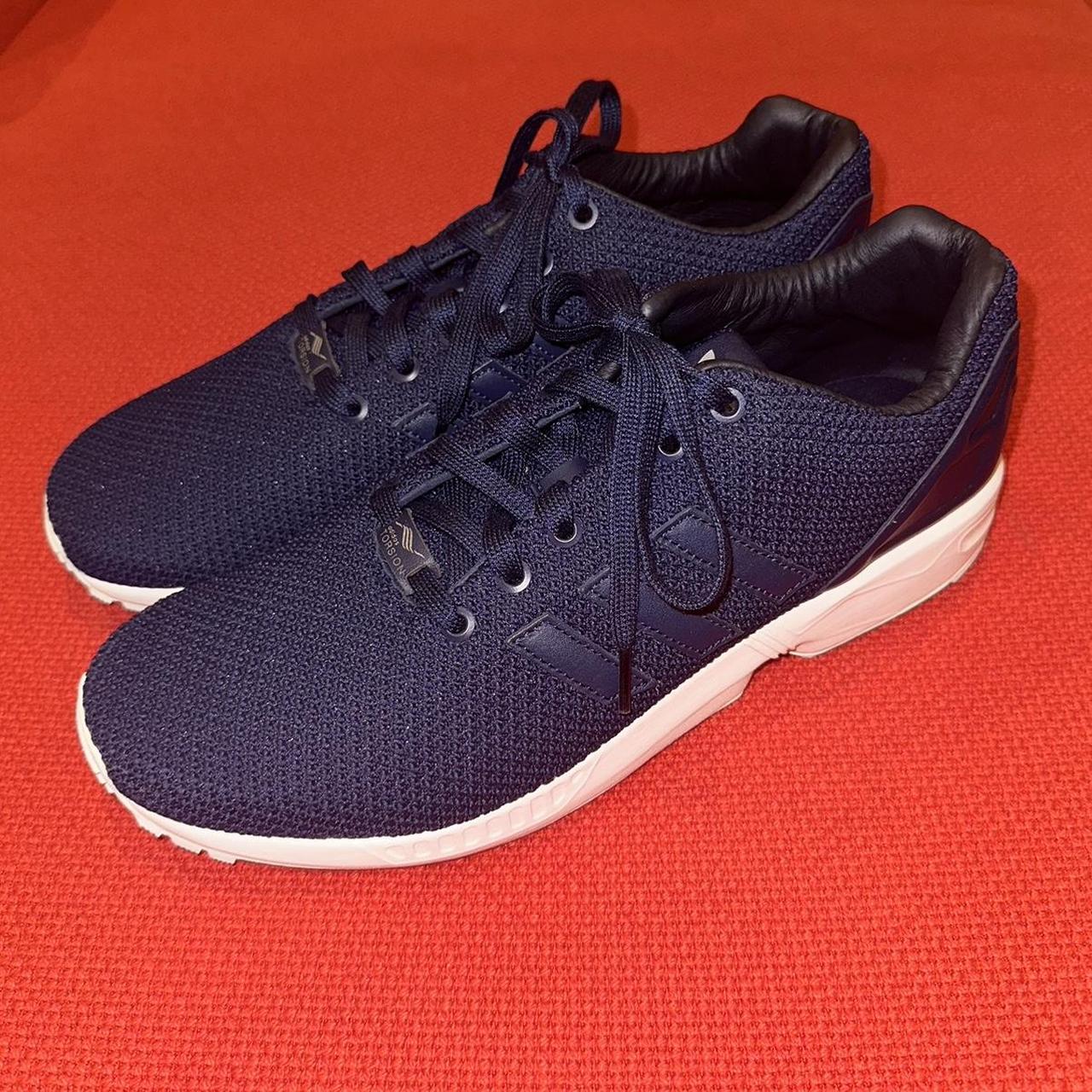 Mens navy zx flux trainers best sale