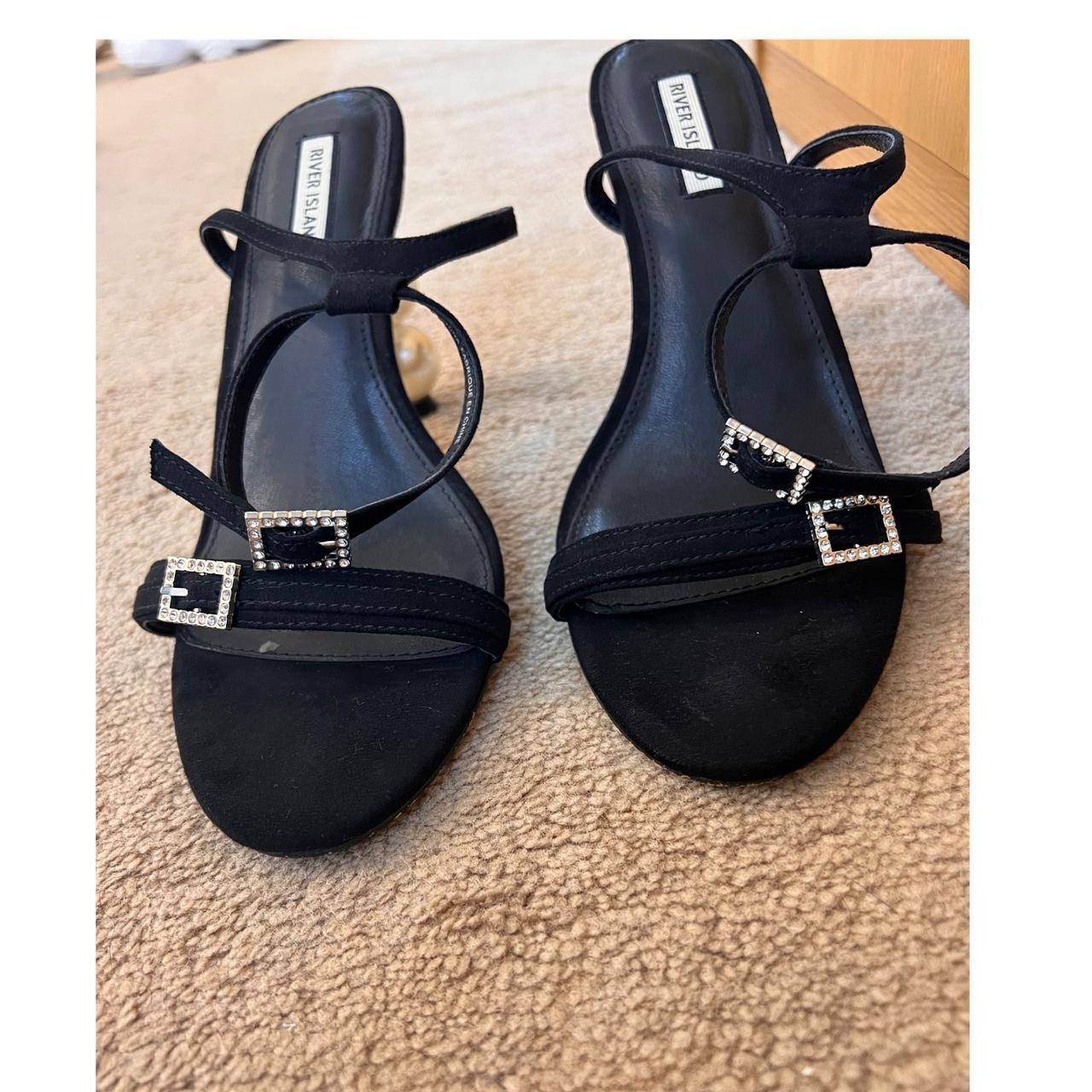 Black River Island ankle strap heels with Pearl... - Depop