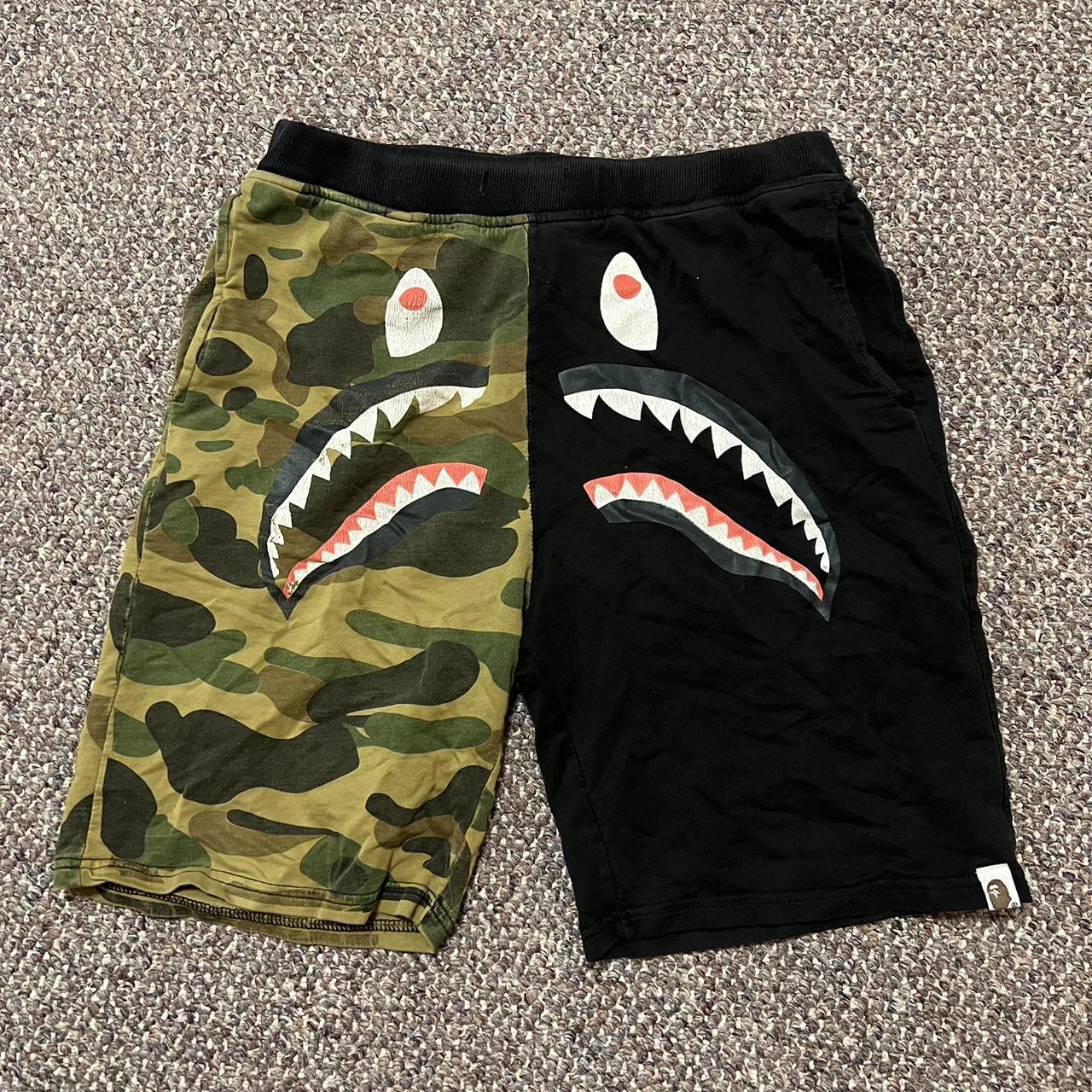 BATHING APE INVERTED SHORTS Well worn small hole in... - Depop