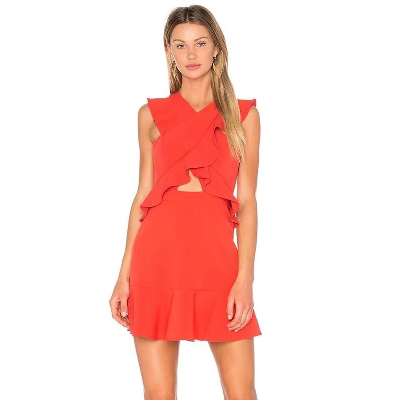 BCBGMAXAZRIA Red Cocktail Ruffle Dress Worn once Depop