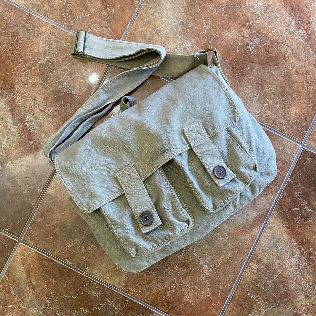 army green cross body messenger bag 💼 in amazing... Depop