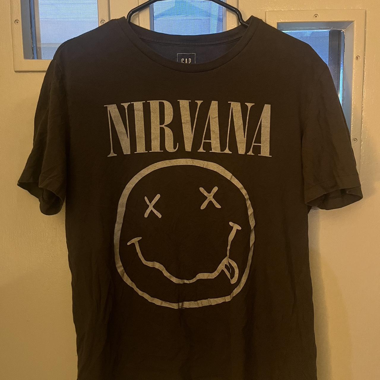 Cozy grey Nirvana band tee, soft and slightly worn... - Depop