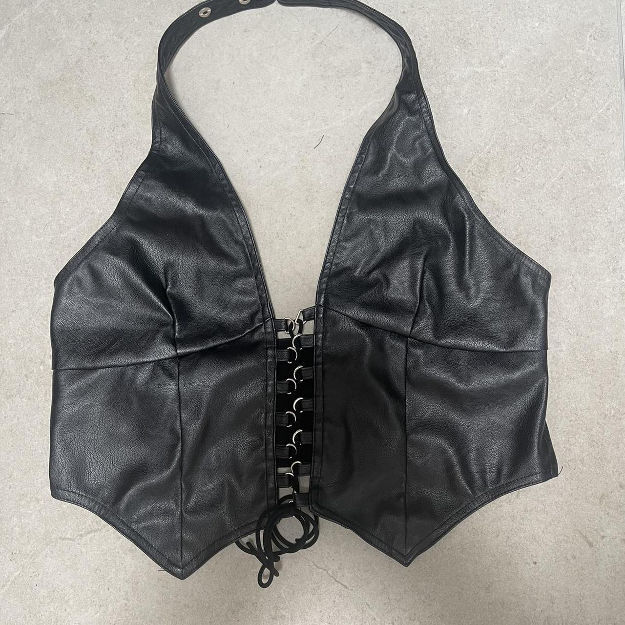 I.AM.GIA Black Leather I.AM.GIA Vixra top Size... - Depop