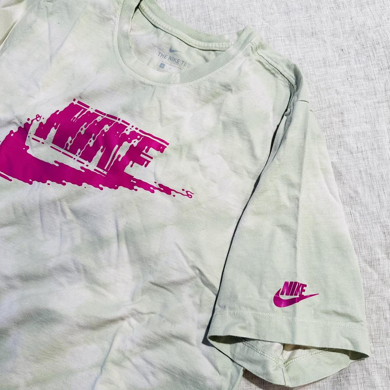 pink and lime green nike shirt