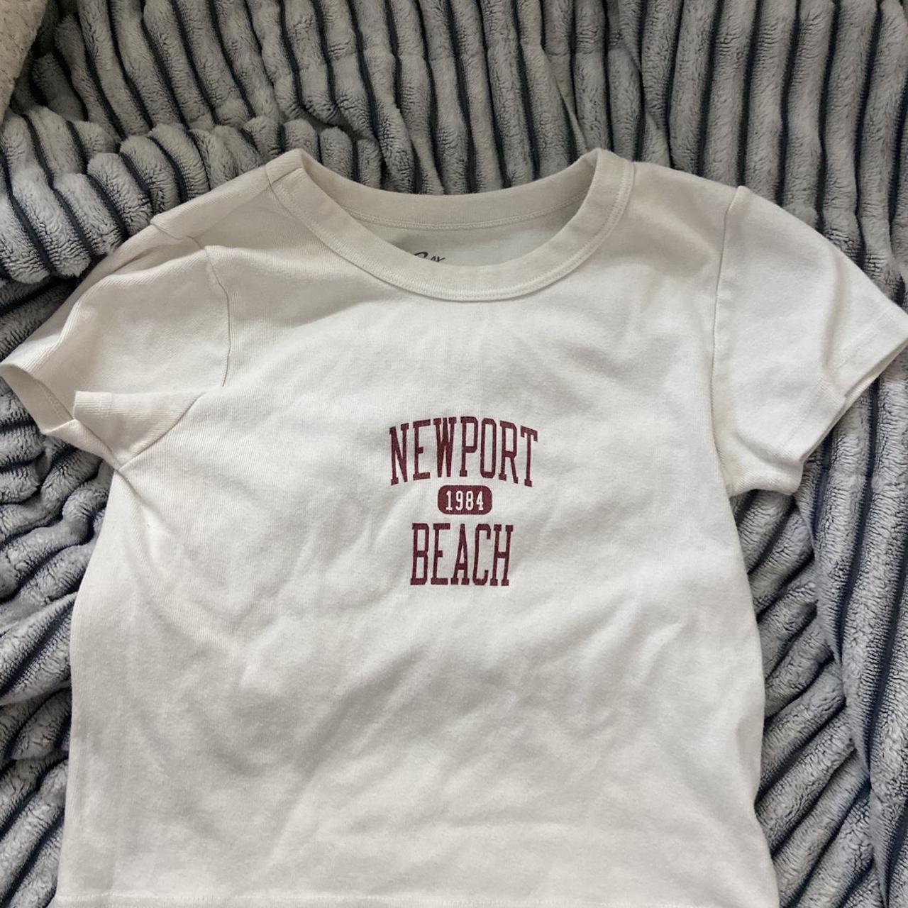 brandy melville Newport Beach graphic baby tee super... Depop
