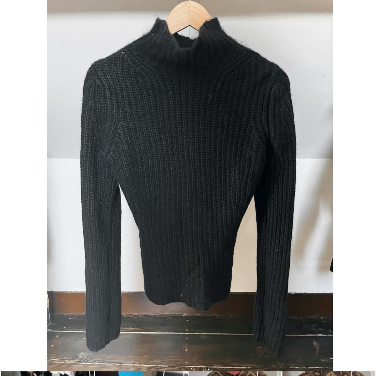 Ann Demeulemeester black wool knit sweater size... Depop