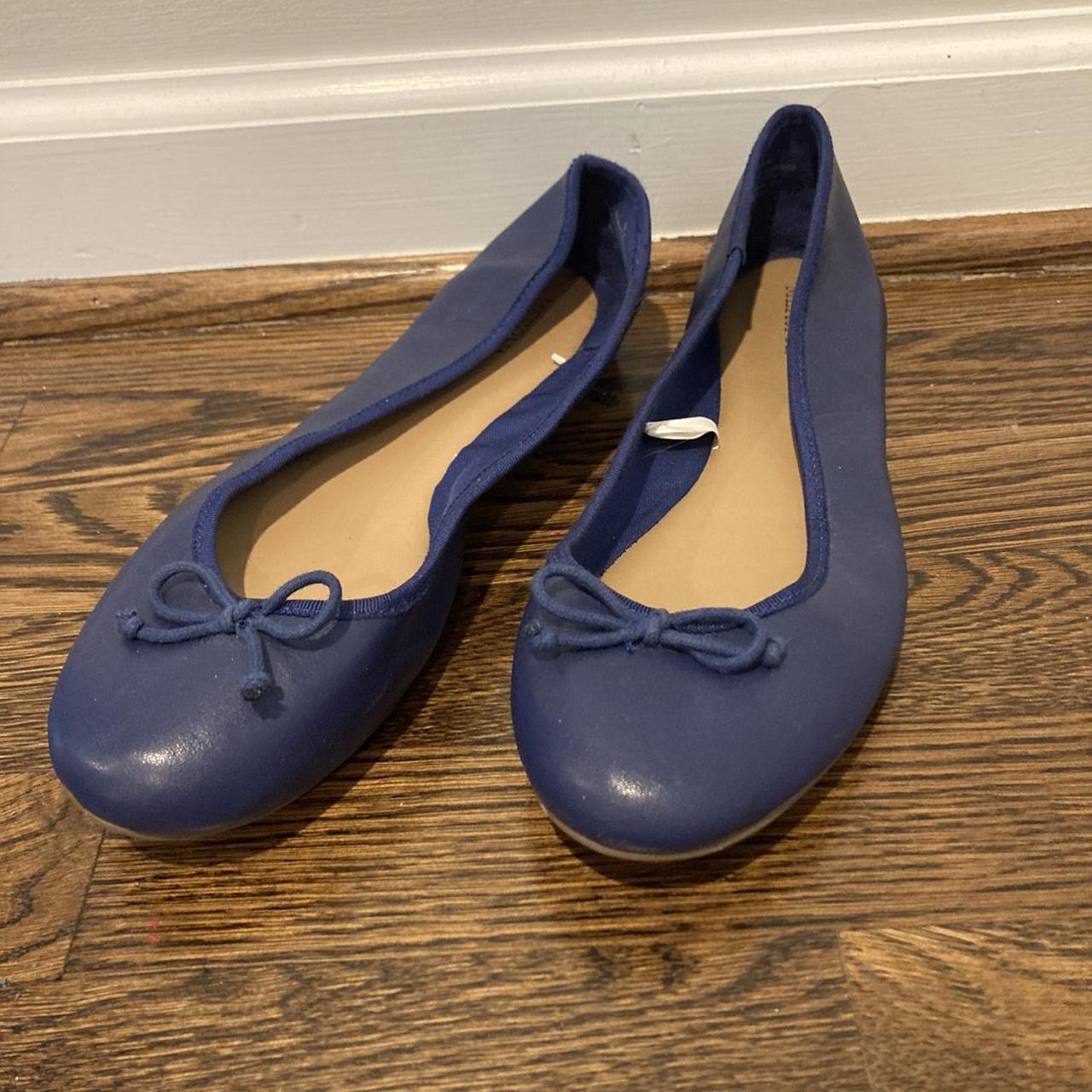 Beautiful cobalt blue leather ballet flats. NEVER... - Depop