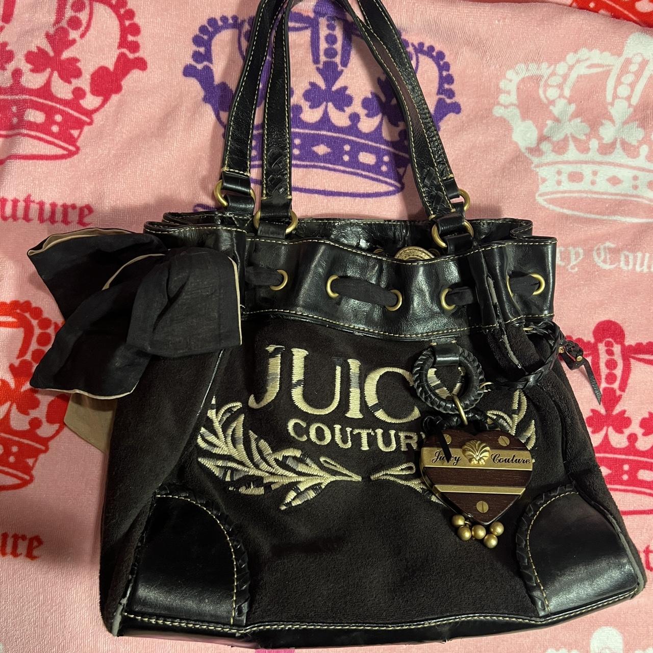 Juicy Couture gothic print gray black speedy bag. - Depop