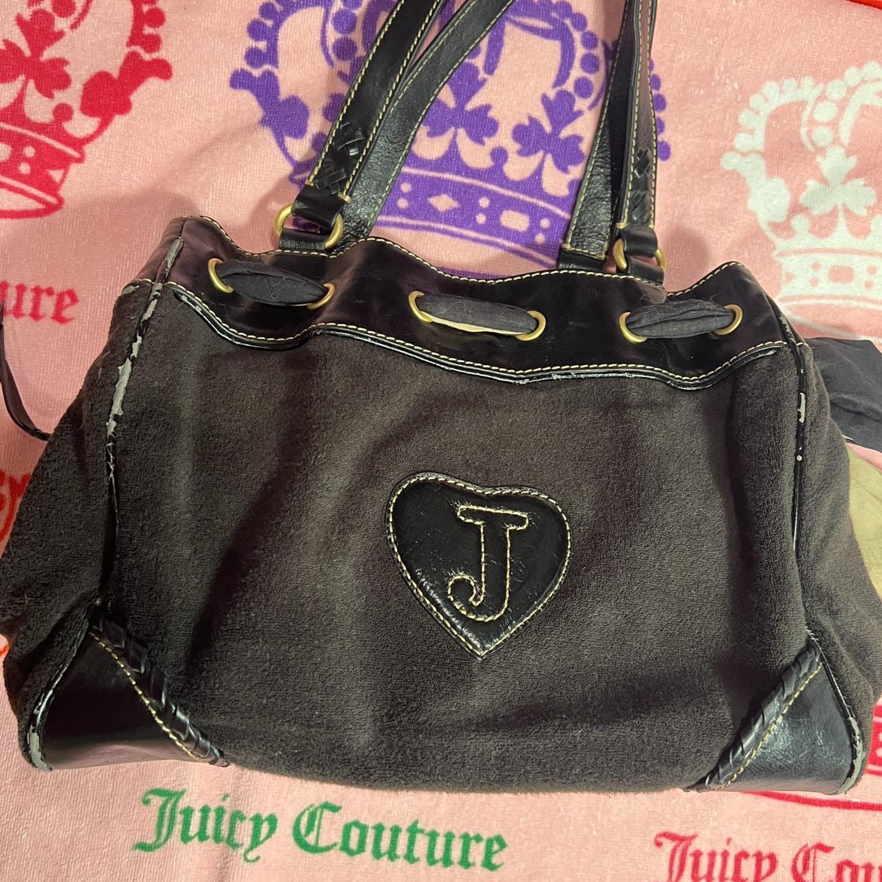 Juicy Couture gothic print gray black speedy bag. - Depop