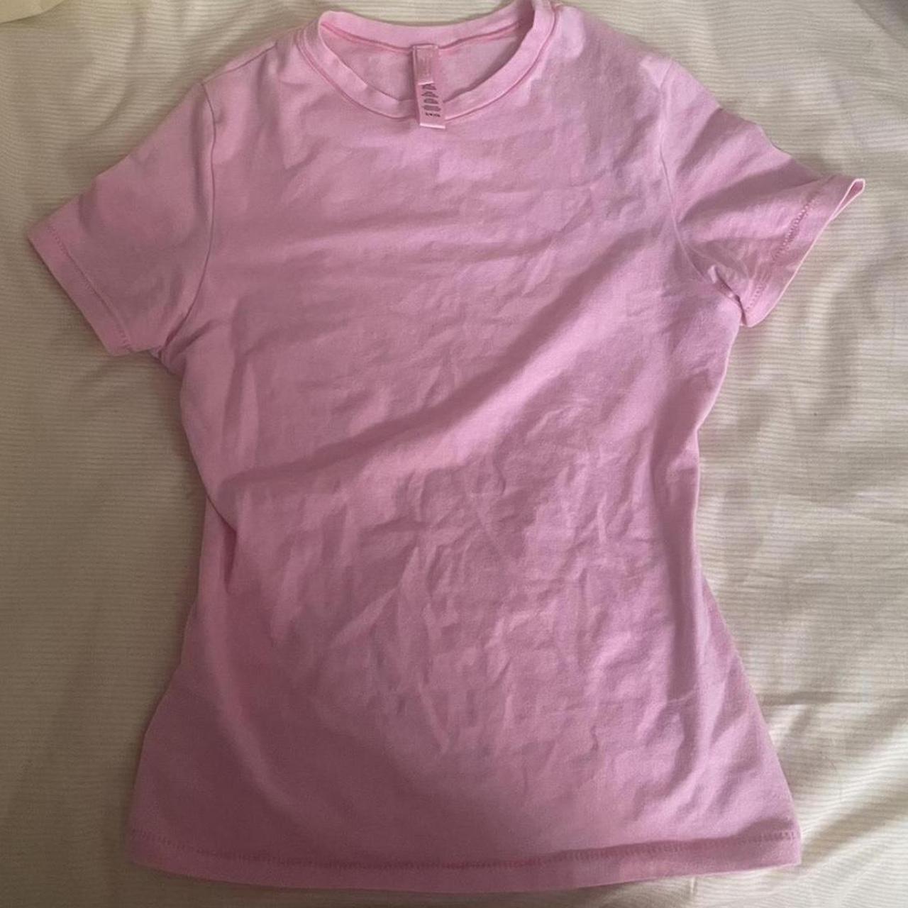 Repop Skims Bubblegum Cotton Jersey Tee Pretty good... - Depop