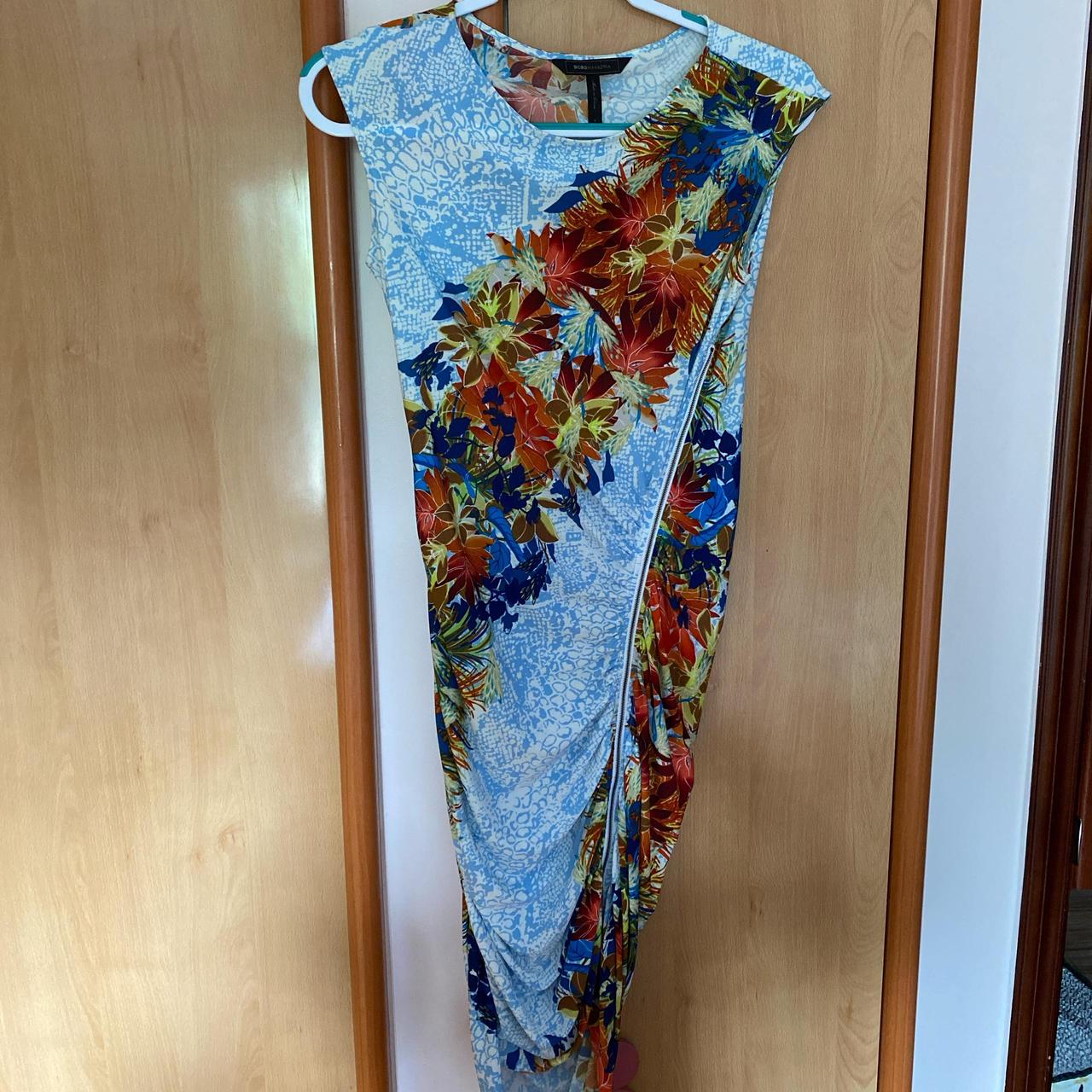 Blue and multicoloured floral dress from BCBG. Worn