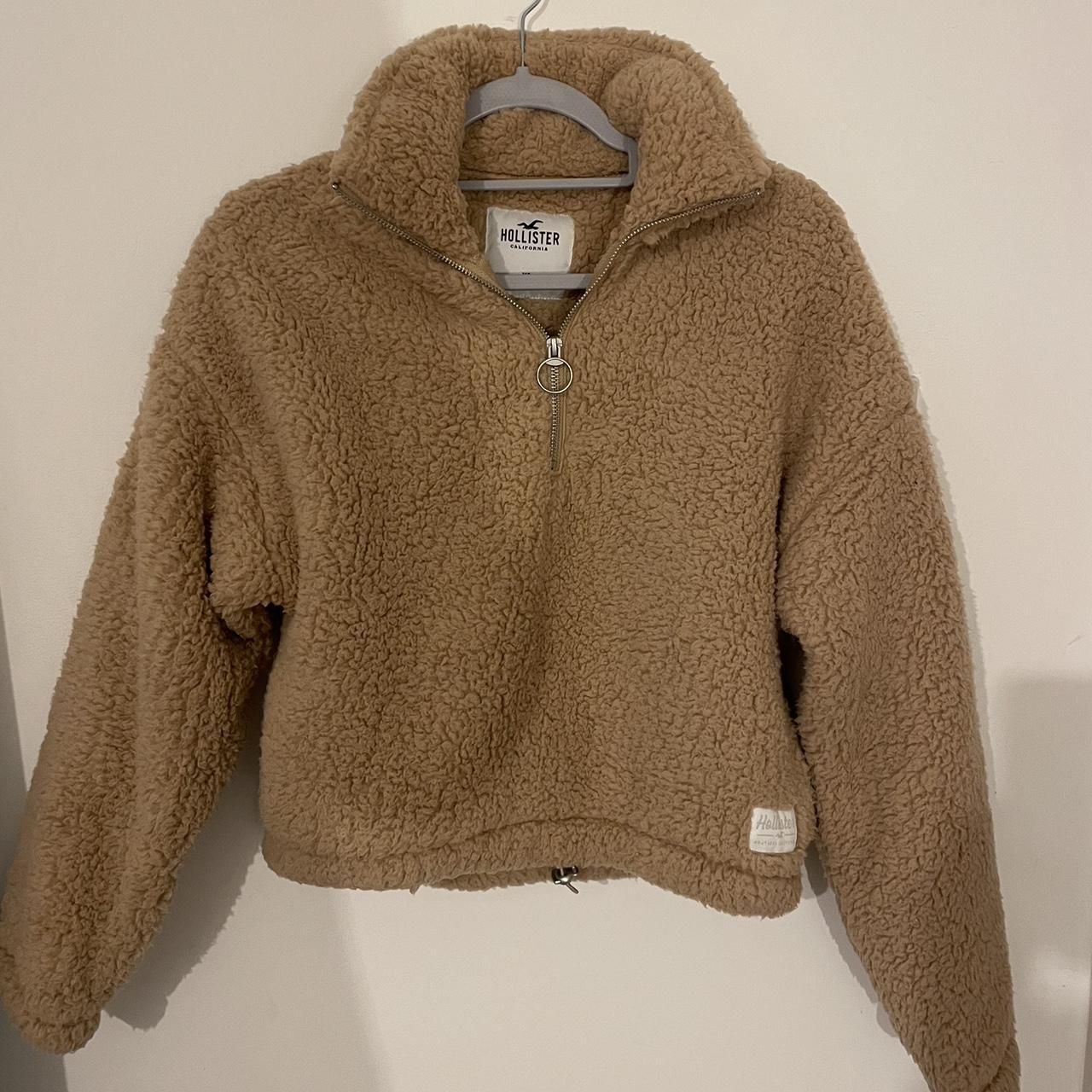 Girls Hollister Sherpa Pullover HOLLISTER Faux Fur Hood Embroidery - Main Image