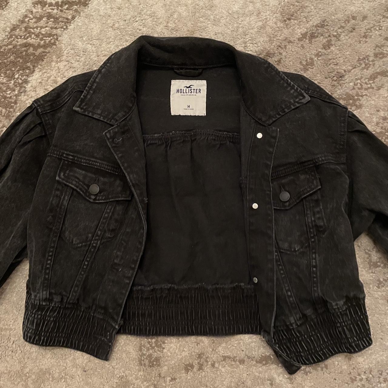 Hollister black denim on sale jacket