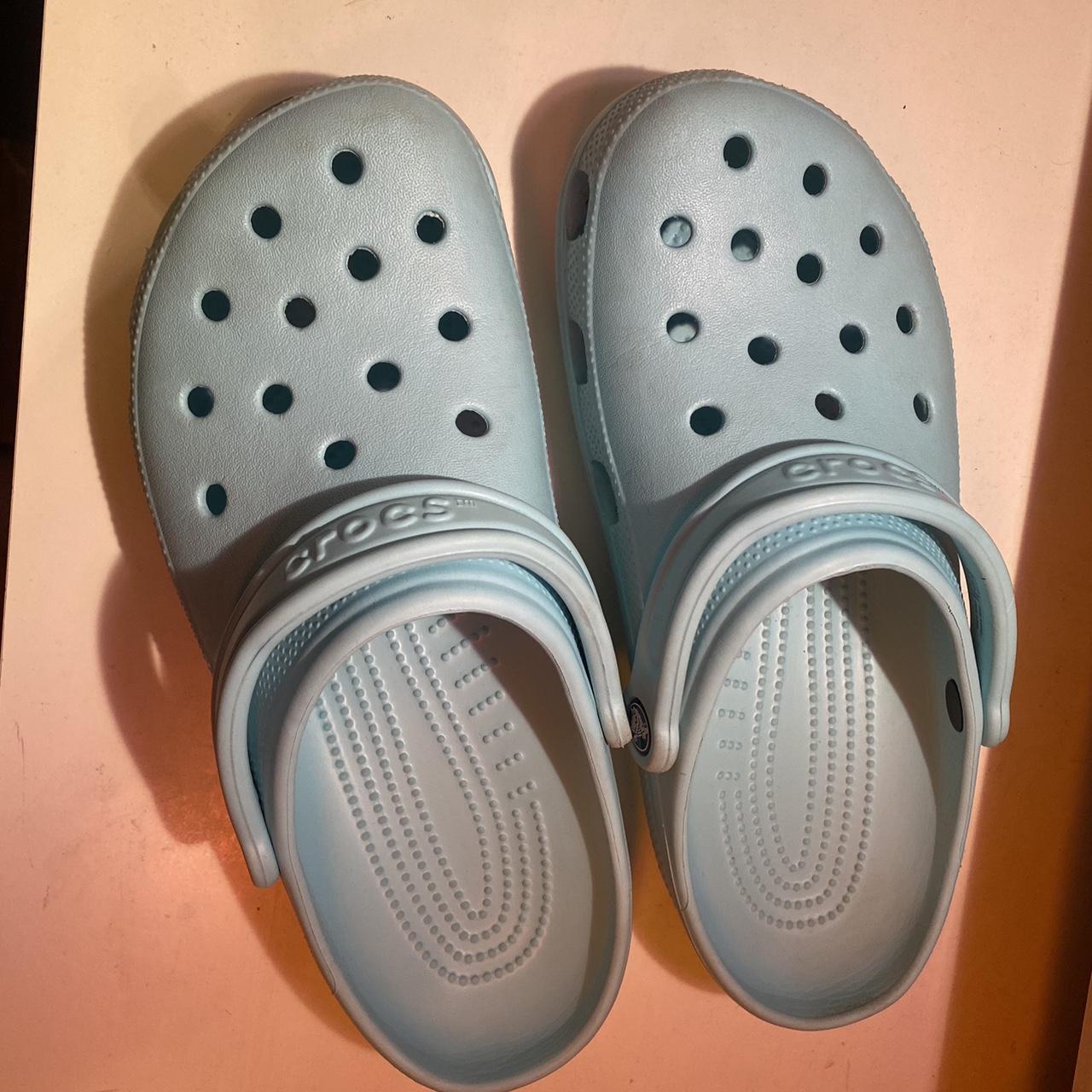 Light blue Crocs clogs 🦋 Size: 11 (Men’s 9s)... - Depop